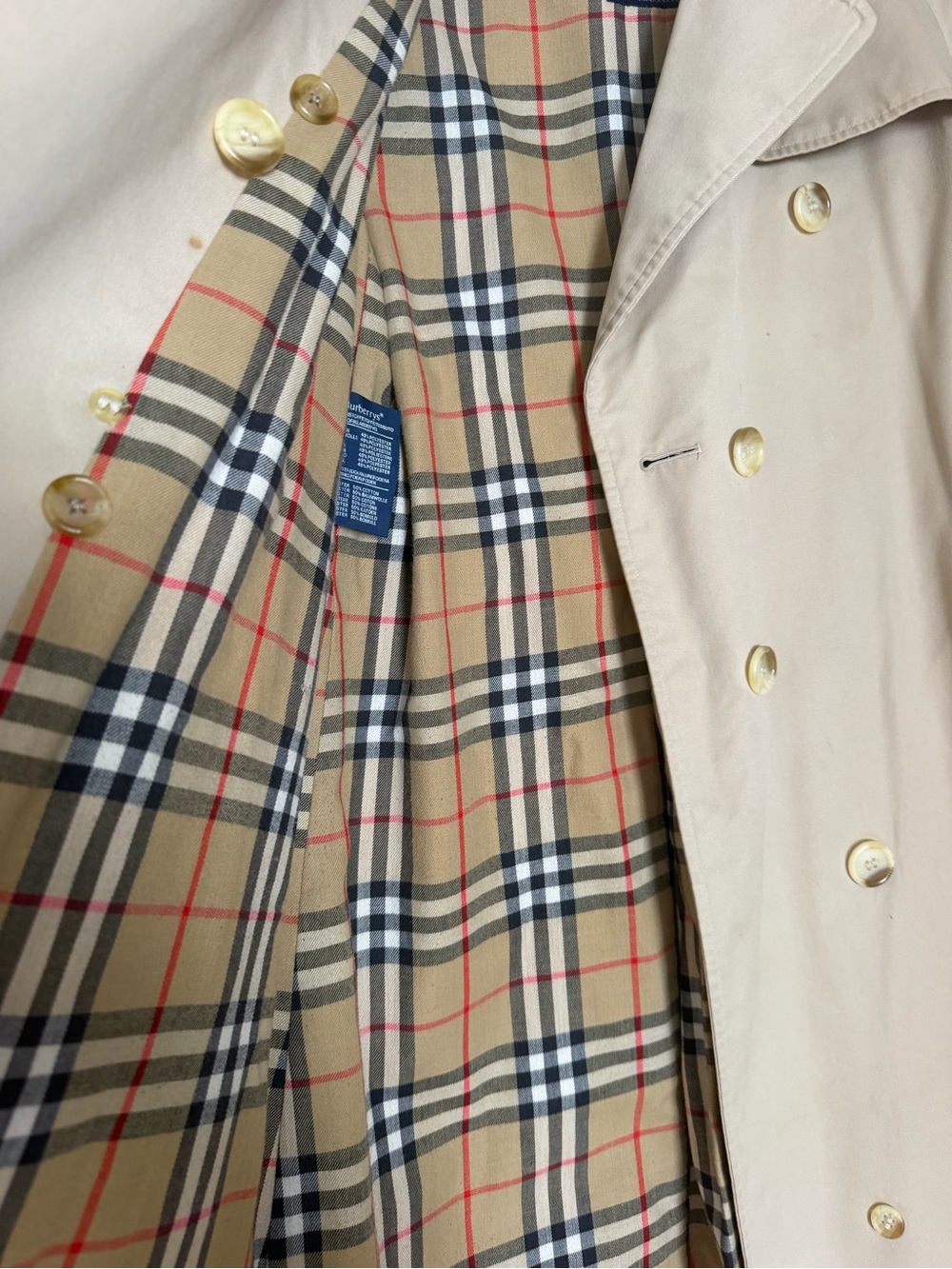 Burberry classic plaid checkered trench coat USA 6 long - Picture 16 of 16